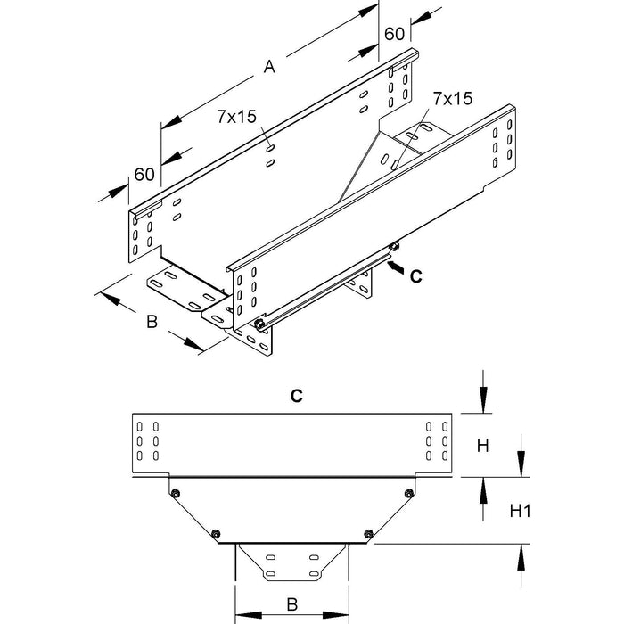 Niedax - Abgangstrichter für Kabelrinne Abgangstrichter RTL 110.600 110x600mm  − 1 Stück
