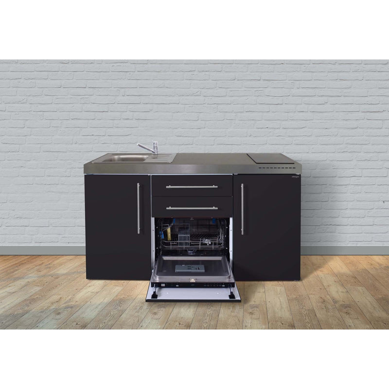Stengel - Mini-Küche Miniküche Premiumline MPGSSM160GSGKFreBli Schwarz matt