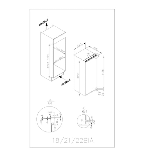 Amica - Kühlschrank EB-Kühlgerät EVKSS 352 225 Schlepptür