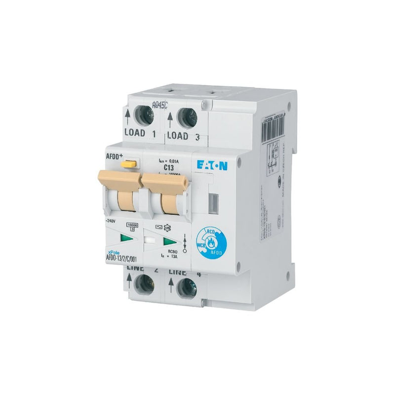 Eaton - Kombination FI-Schalter/Leitungsschutzschalter mit Zusatzeinrichtung Brandschutzschalter AFDD-13/2/C/003-A 2polig, C13A, 30mA