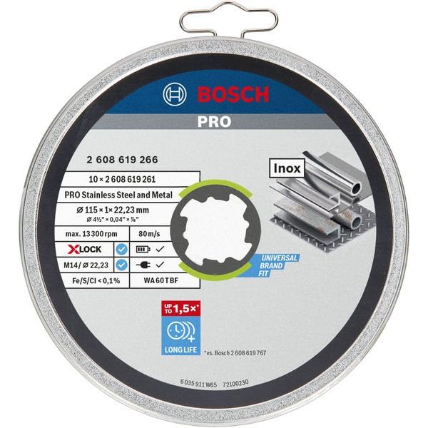 Bosch - Trenn-/Schleifscheibe PRO Stainless Steel and 2608619266 Metal X-Lock