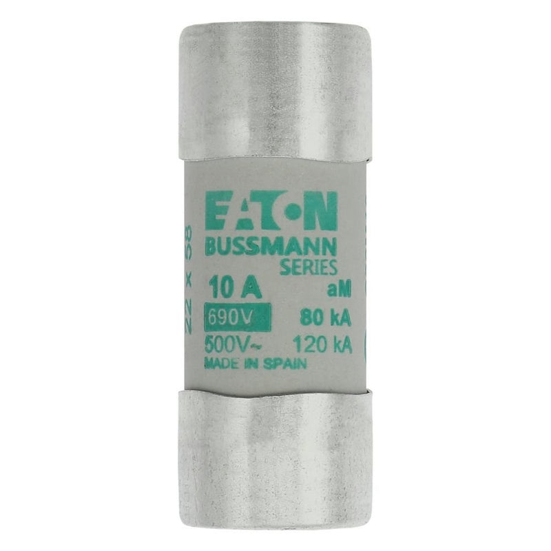 Eaton - Zylindrische Sicherung Sicherungseinsatz Nieders. CYLINDRICA#C22M10 10A AC 690V 80kA − 10 Stück