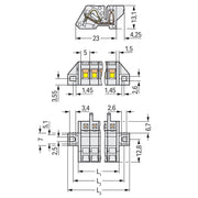 WAGO - Kabelsteckverbinder für Leiterplattensteckverbinder 1-Leiter Federleiste 721-308/031-000 CAGECLAMP 2,5mm²,lgr − 50 Stück