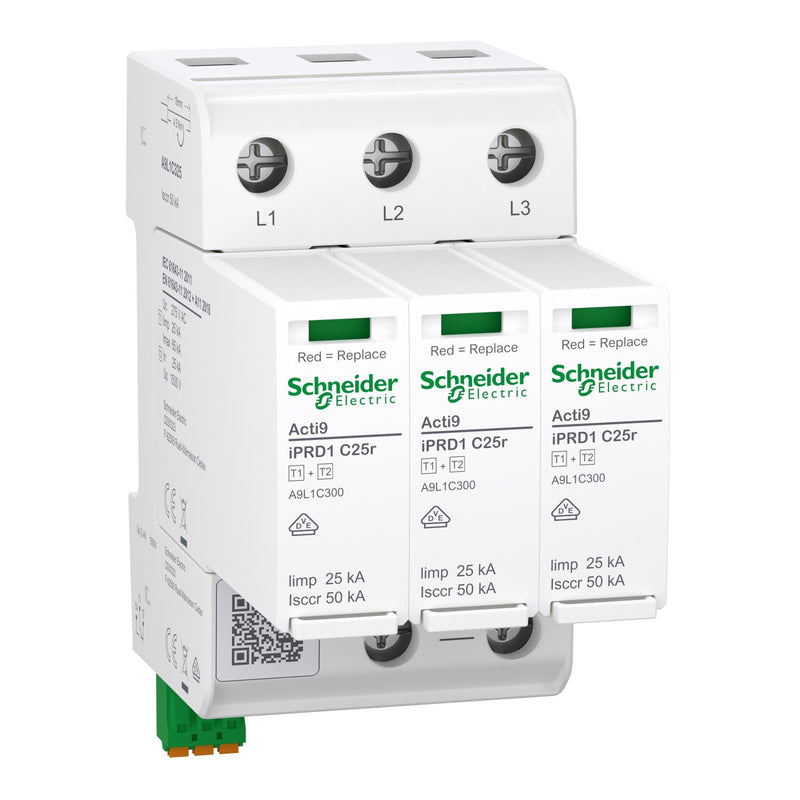 Schneider Electric - Kombi-Ableiter für Energietechnik Kombiableiter Acti9 iPRD1 A9L1C325 C25r 25kA limp 3P