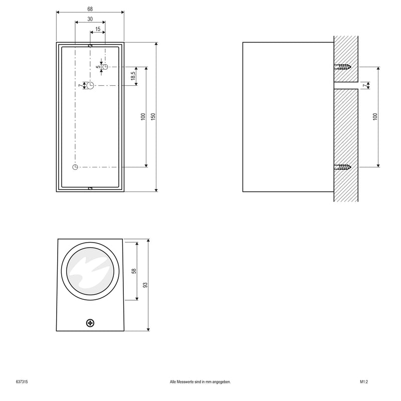EVN Lichttechnik - Decken-/Wandleuchte Wandleuchte 637315 dgr 230V GU10 2x11W IP44