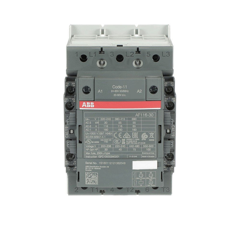 ABB Stotz S&J - Leistungsschütz zum Schalten von Wechselstrom Schütz AF116-30-22-11 50/60Hz / 20-60V DC