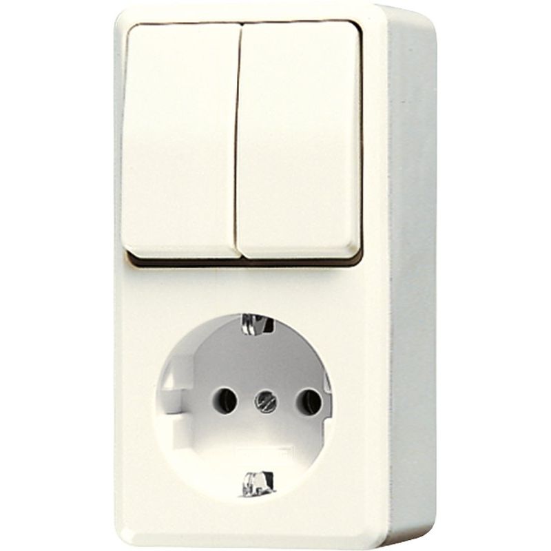Jung - Schalter-/Steckdosenkombination SCHUKO-Steckdose 675 A 16A 250V, ws