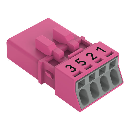 WAGO - Steckverbinder für steckbare Gebäudeinstallation Stecker 4-polig 890-294/081-000 pink − 50 Stück
