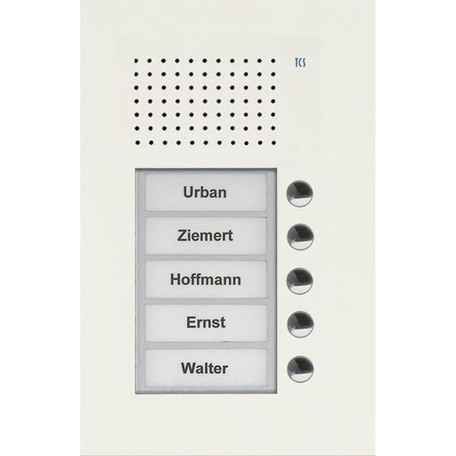 TCS Tür Control - Türstation für Türkommunikation Audio Außenstation PUK 5 PUK05/1-WS Tasten 1spaltig UP w