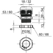 OBO Bettermann - Kabelverschraubung Verschraubung V-TEC PG36+ LGR mit Gegenmutter − 10 Stück