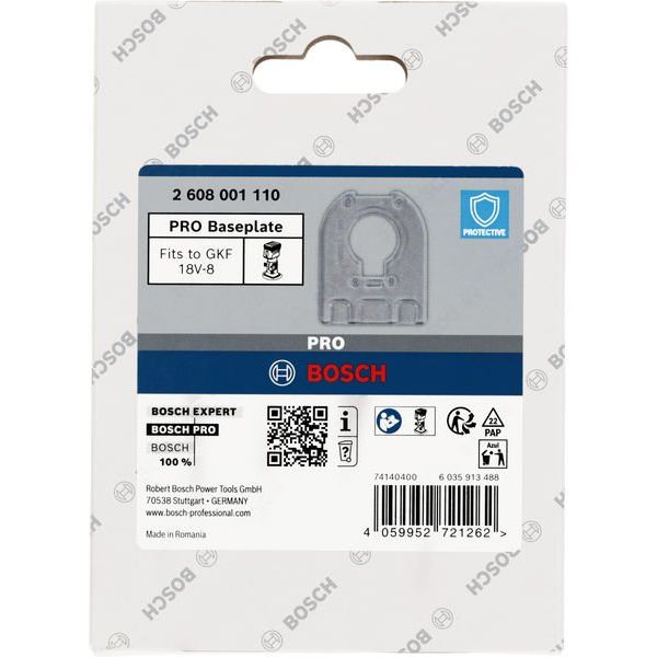Bosch - Systemzubehör für Fräsen (Akku/elektrisch) PRO Grundplatte, halbrund, 2608001110 7 x 93 x 118 mm