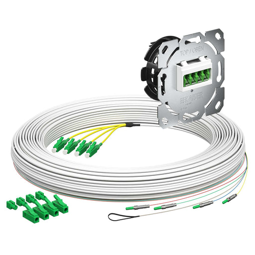 Kaiser - Kommunikationsanschlussdose LWL Teilnehmeranschluss Gf-TA 4250061 4xF, LC/APC QD L=75m