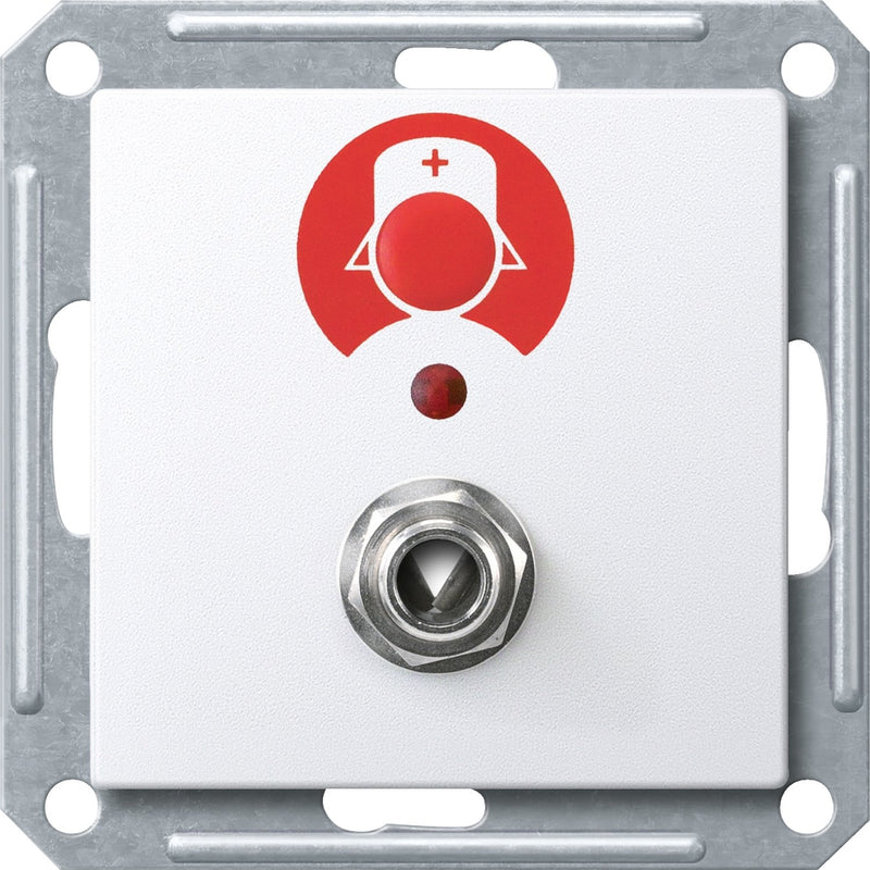 Merten - Zentralelement Klinikinstallation Ruftaster aws/gl MEG4847-0325 mit Sys.Steckdose