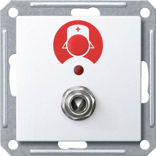 Merten - Zentralelement Klinikinstallation Ruftaster aws/gl MEG4847-0325 mit Sys.Steckdose