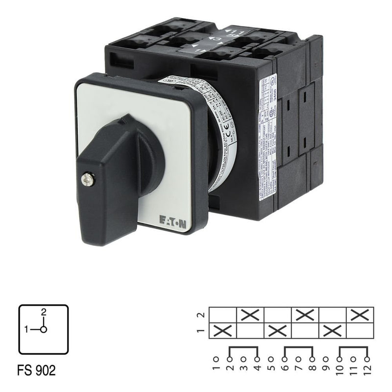 Eaton - Steuerschalter Umschalter T3 32A Einbau T3-3-15443/E rastend o. 0-Stell