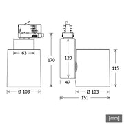 LTS Licht&Leuchten - Downlight/Strahler/Flutlicht LED-Stromschienenstrahler JETT-T 102.B.FL sw Backwaren, sw