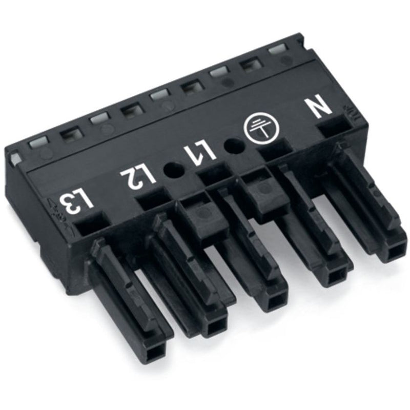 WAGO - Steckverbinder für steckbare Gebäudeinstallation Buchse 770-205 2x0,5-4mmq schwarz − 50 Stück