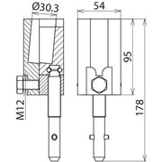 DEHN - Anschlusselement für EuK-Vorrichtung Rundbolzenklemme RBK 30 SQ SN7642 D 30mm