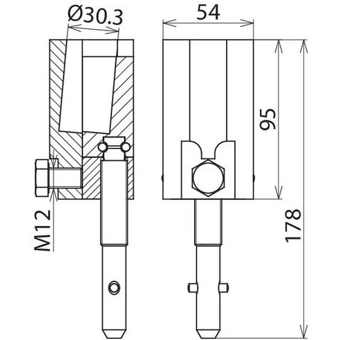 DEHN - Anschlusselement für EuK-Vorrichtung Rundbolzenklemme RBK 30 SQ SN7642 D 30mm