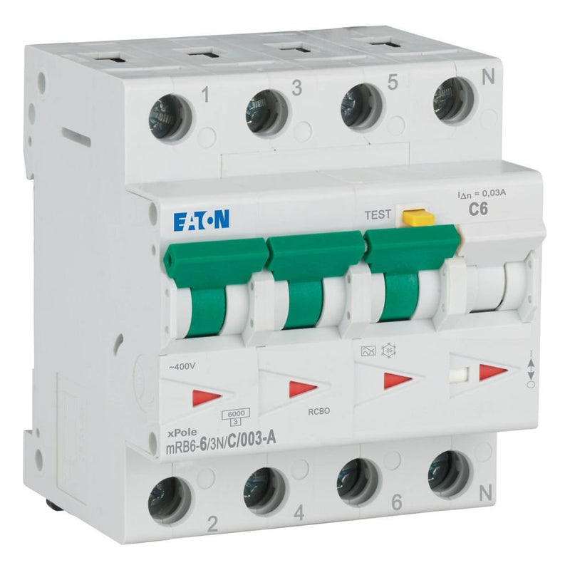 Eaton - Kombination FI-Schalter/Leitungsschutzschalter FI/LS Kombination mRB6-6/3N/C/003-A 6A 30mA