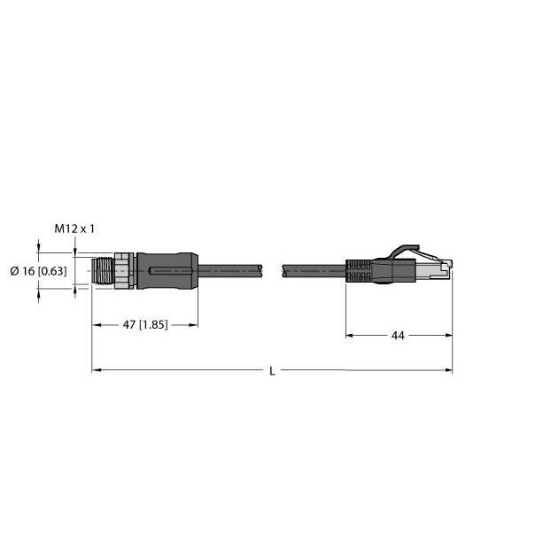 Turck - Rundsteckverbinder, feldkonfektionierbar (Industriesteckverbinder) Verbindungsleitung RSSX-RJ45S-8814-10M