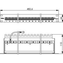 Telegärtner - Patchpanel Kupfer PatchPanel MPP24-HS 100007034 Cat.6A RAL 9005 sw
