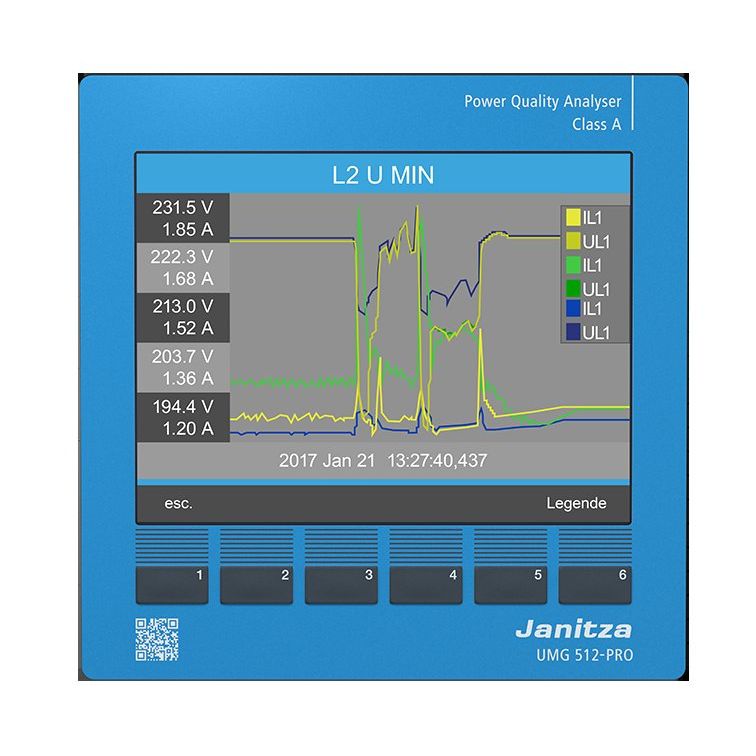Janitza Electronic - Kombimessgerät Spannungsqualitäts-Analys. UMG 512 #5217003 48-110VAC/24-150VDC