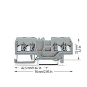WAGO - Durchgangs-Reihenklemme Durchgangsklemme 280-833 gr 0,08-2,5qmm
