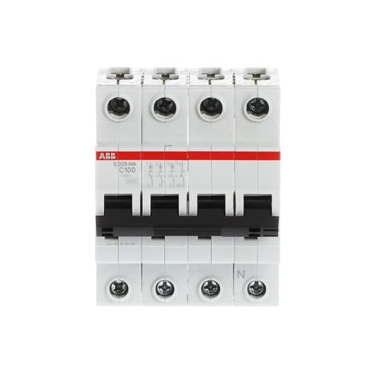ABB Stotz S&J - Leitungsschutzschalter Sicherungsautomat S203-C100NA 6kA, 100A, 3P,+NA
