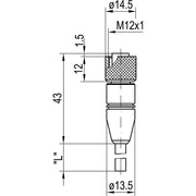 Sensopart - Konfektioniertes Sensor-Aktor-Kabel M12 Anschlußkabel - 8-poli L8-5m-G-PUR g - 5m - gerade - PV − 1 Stück