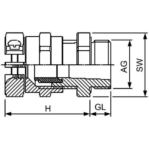 Stahl - Kabelverschraubung Trompetenverschraubung HSK-K-MZ-Ex M20 6-12mm − 1 Stück