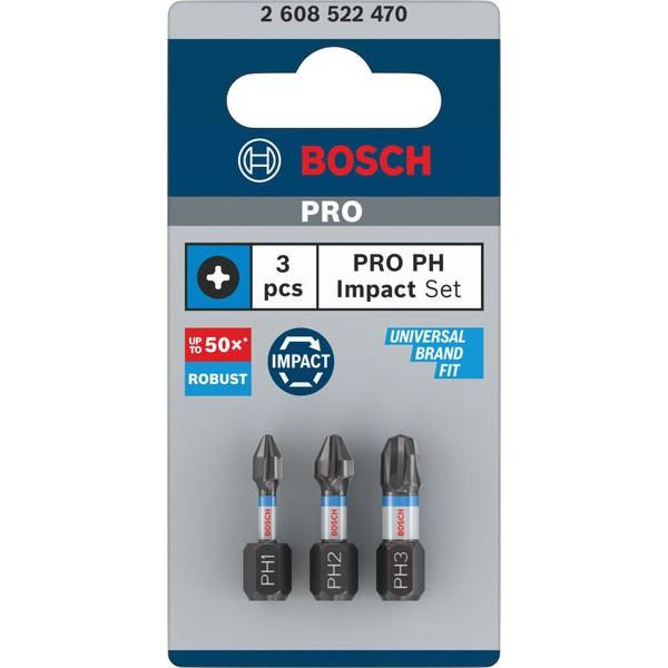 Bosch - Bit PRO PH Impact Bit 2608522470 Set, 25 mm, 3-tlg