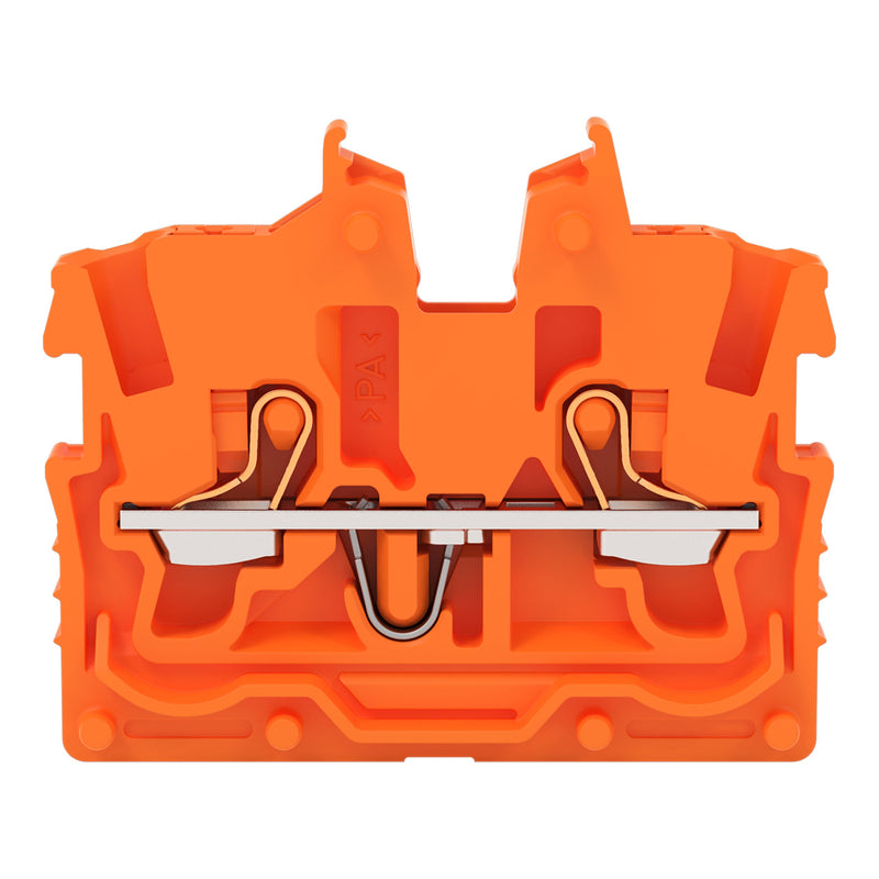 WAGO - Ein- und mehrpolige Klemmenleiste 2-Leiter-Mini-Durchgangsk. 2250-322 Drücker,1 mm²,orange − 100 Stück