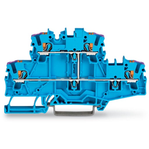WAGO GmbH & Co. KG - Durchgangs-Reihenklemme Doppelstockklemme 2202-2709 blau − 50 Stück