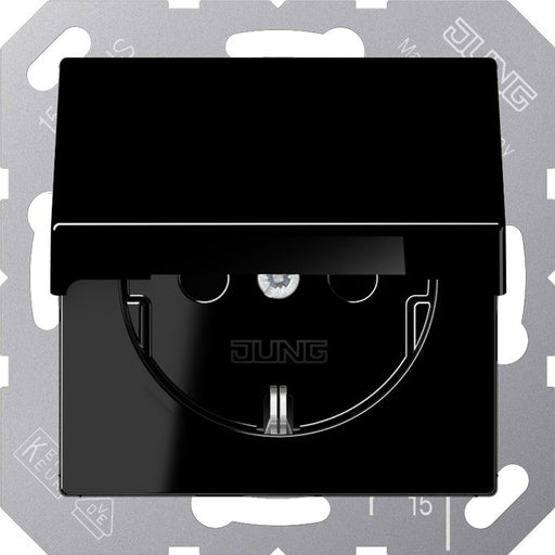 Jung - Steckdose SCHUKO-Steckdose 16A 250V A 1520 KIKL SW Klappdeckel