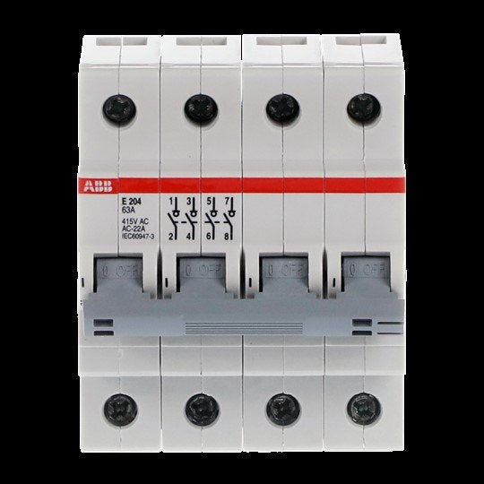 ABB Stotz S&J - Schalter für Reiheneinbau Hauptschalter E204/63G 63A 4p. gr