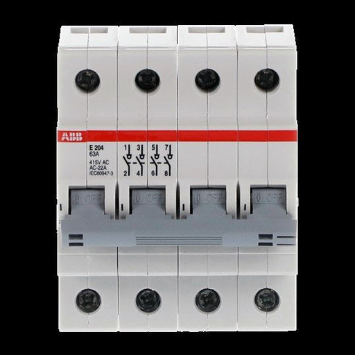 ABB Stotz S&J - Schalter für Reiheneinbau Hauptschalter E204/63G 63A 4p. gr