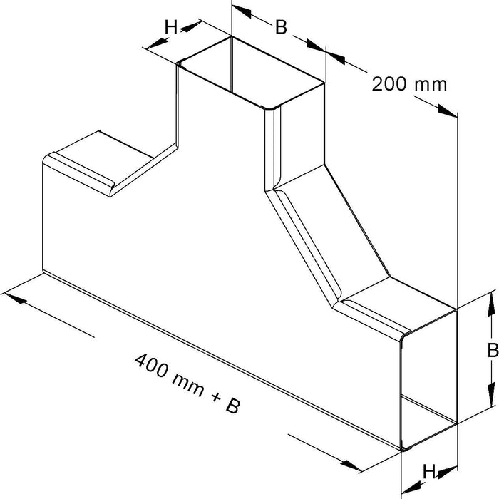 Niedax - T-Stück für Leitungsführungskanal T-Stück, 90 Grad LUTC 80.080 E3  − 1 Stück
