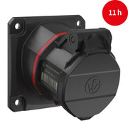 Walther Werke - CEE-Anbausteckdose (IEC 60309) CEE NEO Anbaudose FW510411CC schräg 16A 4P 11h − 10 Stück