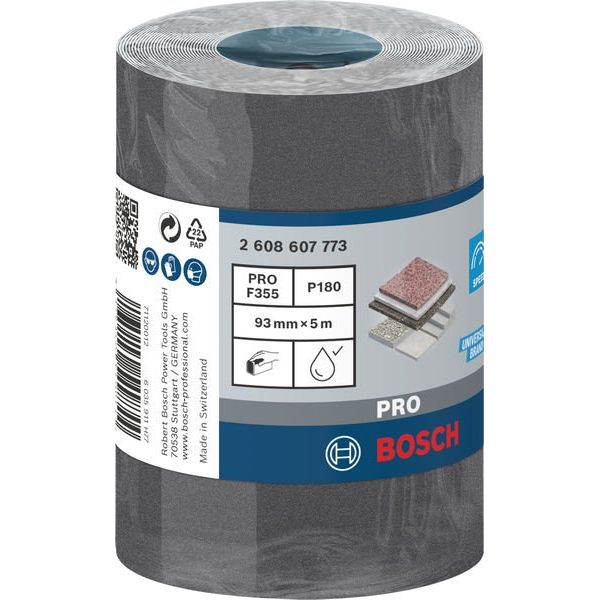 Bosch - Schleifpapier/Schleifvlies PRO C355 Schleifrolle, 2608607773 93 mm, 5 m, G180