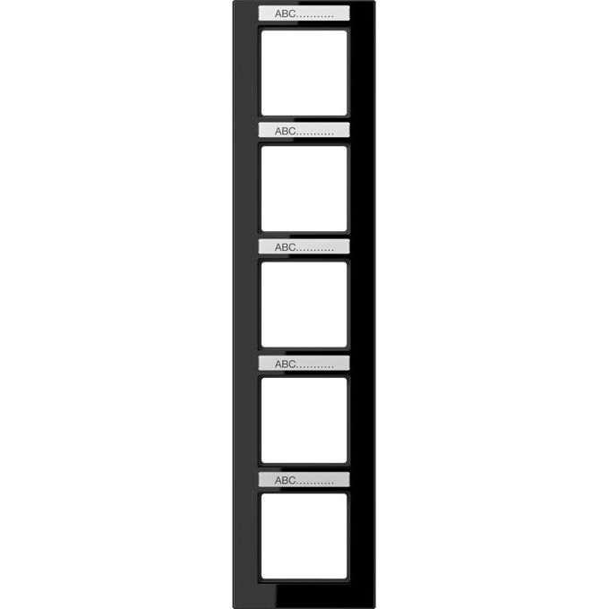 Jung - Abdeckrahmen Rahmen 5-f Schriftf. senkr AC 585 BFNA SW schwarz