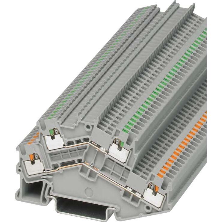 Phoenix Contact - Durchgangs-Reihenklemme Bauelementereihenklemme PTTBS1,5/S/U-OG/O-GN 0,14-1,5qmm, orange − 50 Stück