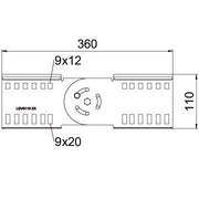 OBO Bettermann - Verbinder für Kabeltragsystem Gelenkverbinder LGVG 110 FT 114x360mm − 10 Stück
