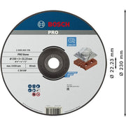 Bosch - Trenn-/Schleifscheibe PRO Stone Trennscheibe, 2608603176 230 x 3 x 22.23 mm