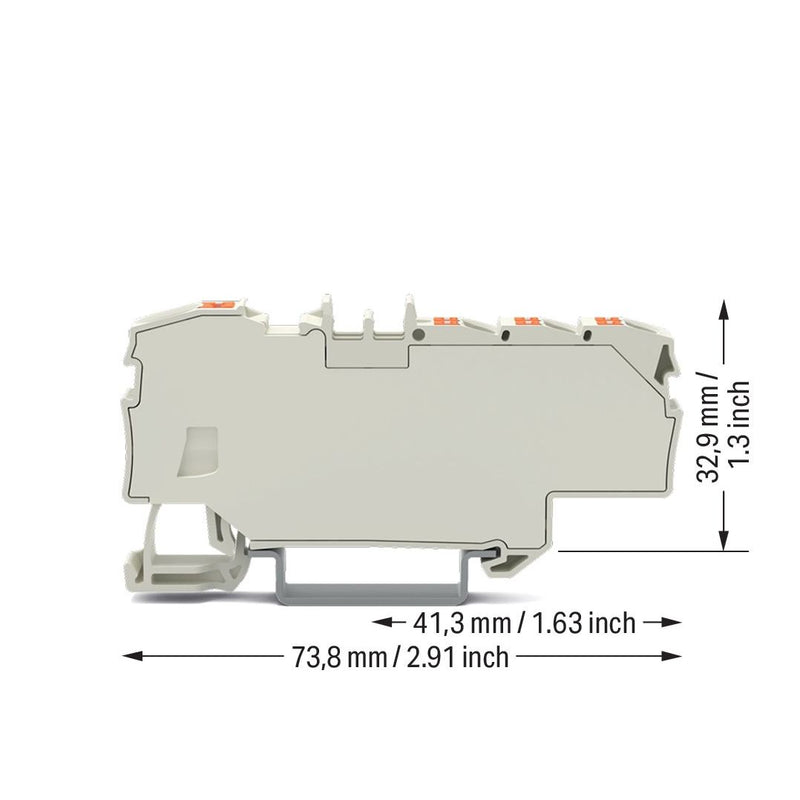 WAGO - Durchgangs-Reihenklemme Verteilerklemme 2206-8039 1x6mm²/6x1,5mm²,lgr − 12 Stück
