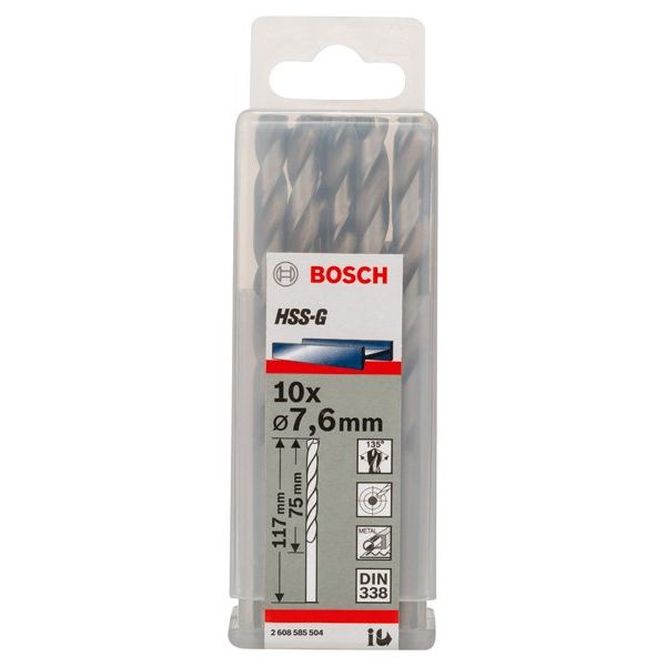 Bosch - Bohrer PRO Metal HSS-G 2608585504 Spiralbohrer 7,6 x
