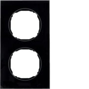 Berker - Abdeckrahmen Rahmen 2-fach 10122616 flach Glas schwarz