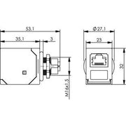 Telegärtner - Modularer Steckverbinder STX M12x1-RJ45 KU 100007539 X-kod. Cat.6A(IEC)