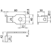 DEHN - Zubehör/Ersatzteile für Überspannungsschutz Informations-/MSR-Technik Anschlussbügel AB EXFS IF1 W 14 D=14mm f.M12 abgewin
