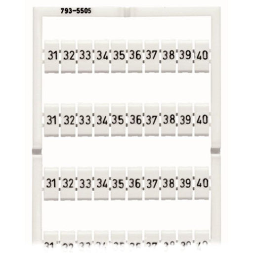 WAGO - Klemmenmarkierung WMB-Bezeichnungssystem 793-5505 W:31-40 je(10x)